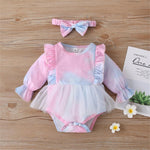 Baby Girl Tie Dye Onesie Rainbow Long Sleeve Romper Baby Boutique Wholesale - PrettyKid
