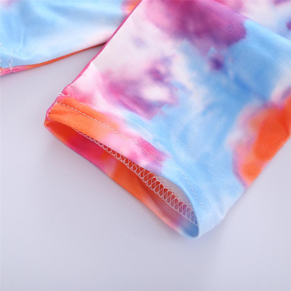 Girls Tie Dye Pocket Long Sleeve Top & Pants & Scarf Girls Clothing Wholesalers - PrettyKid