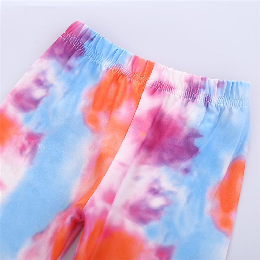 Girls Tie Dye Pocket Long Sleeve Top & Pants & Scarf Girls Clothing Wholesalers - PrettyKid