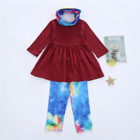 Girls Tie Dye Pocket Long Sleeve Top & Pants & Scarf Girls Clothing Wholesalers - PrettyKid