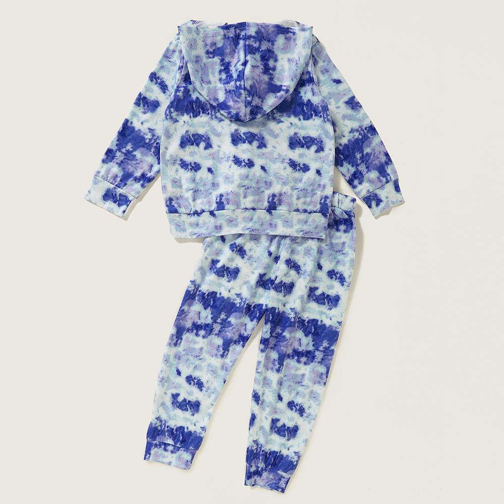 Unisex Tie Dye Printed Long Sleeve Hooded Top & Pants Bulk Kids Clothes - PrettyKid