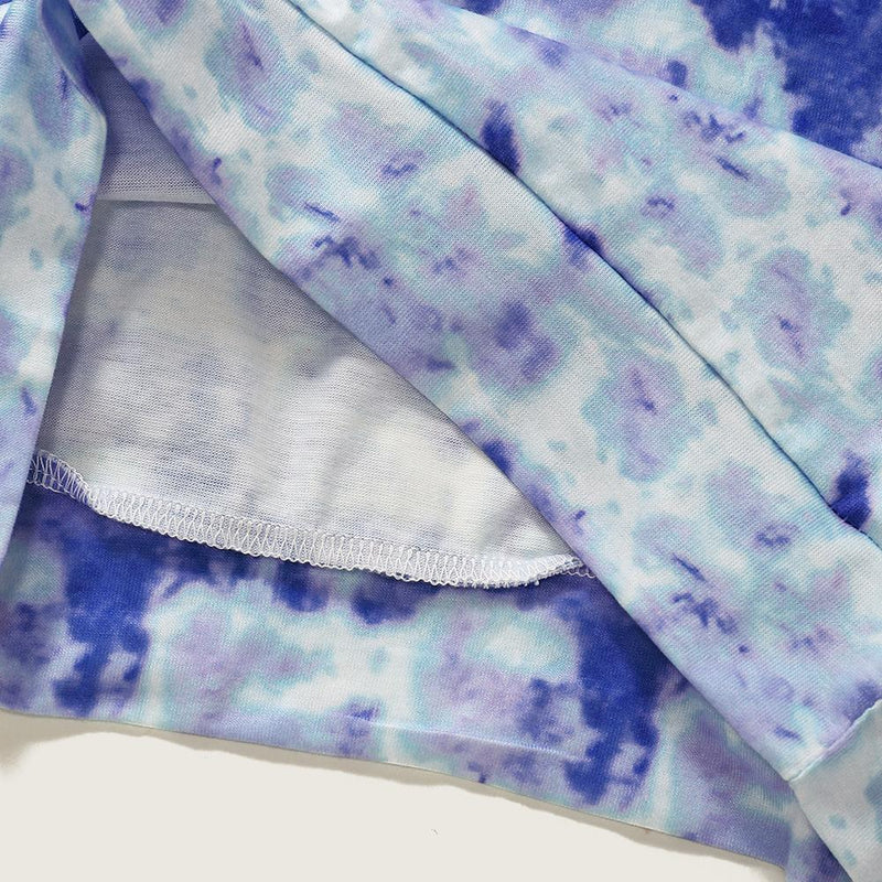 Unisex Tie Dye Printed Long Sleeve Hooded Top & Pants Bulk Kids Clothes - PrettyKid