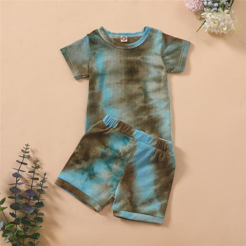 Unisex Tie Dye Short Sleeve Top & Shorts Urban Kids clothing Wholesale - PrettyKid