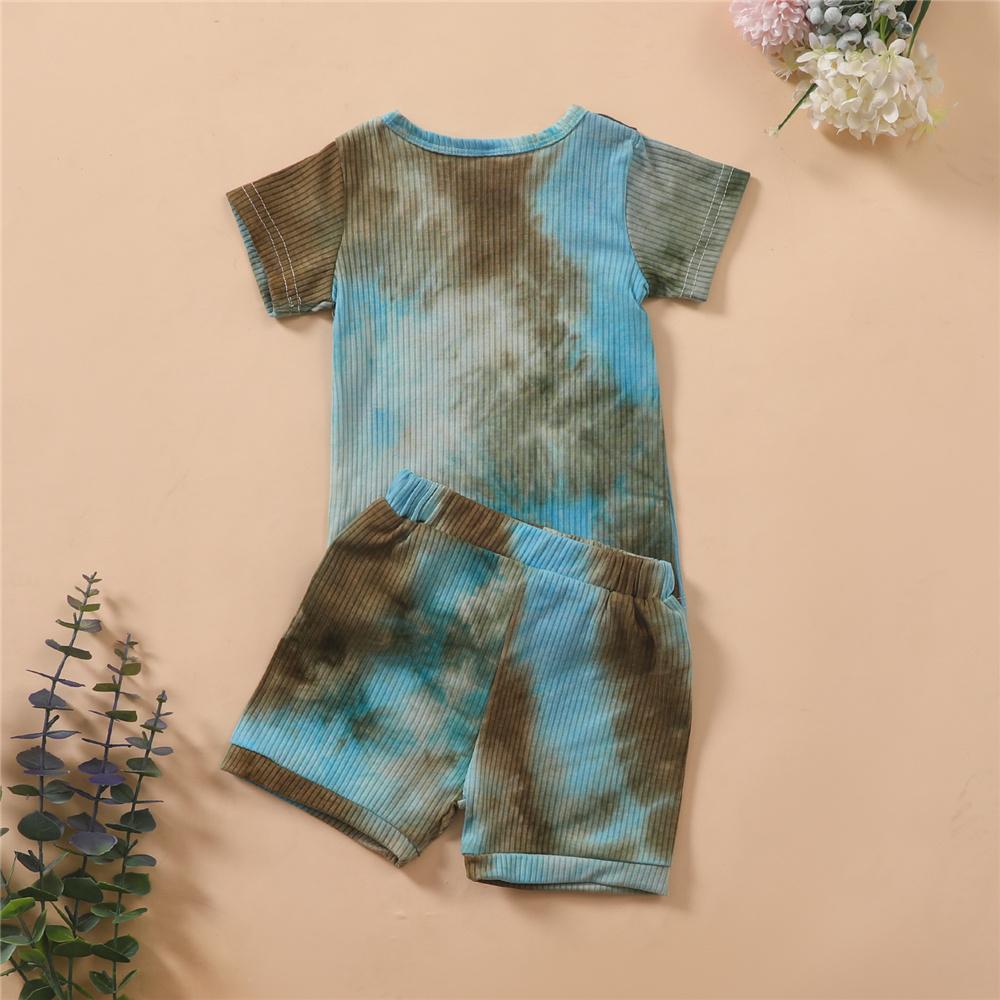Unisex Tie Dye Short Sleeve Top & Shorts Urban Kids clothing Wholesale - PrettyKid