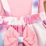 Girls Tie Dye Short Sleeve Top & Suspender Skirt & Headband Wholesale Girl clothes - PrettyKid