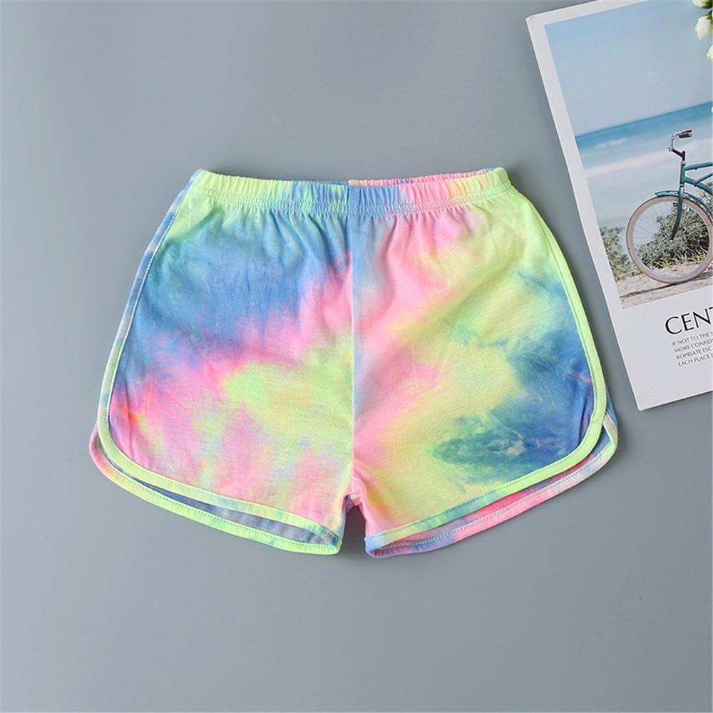 Girls Tie Dye Sleeveless Letter Print Tank Top & Shorts - PrettyKid