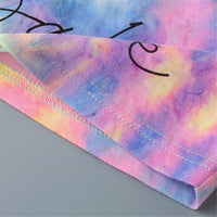 Girls Tie Dye Sleeveless Letter Print Tank Top & Shorts - PrettyKid