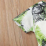 Boys Tiger Leaves Printed Short Sleeve Top Wholesale Boys clothes vendors - PrettyKid