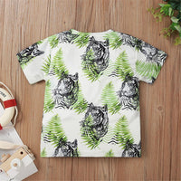 Boys Tiger Leaves Printed Short Sleeve Top Wholesale Boys clothes vendors - PrettyKid