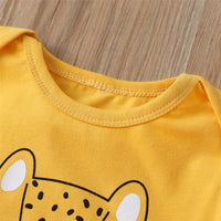 Baby Tiger Printed Long Sleeve Romper & Pants & Hat - PrettyKid
