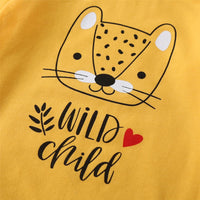 Baby Tiger Printed Long Sleeve Romper & Pants & Hat - PrettyKid