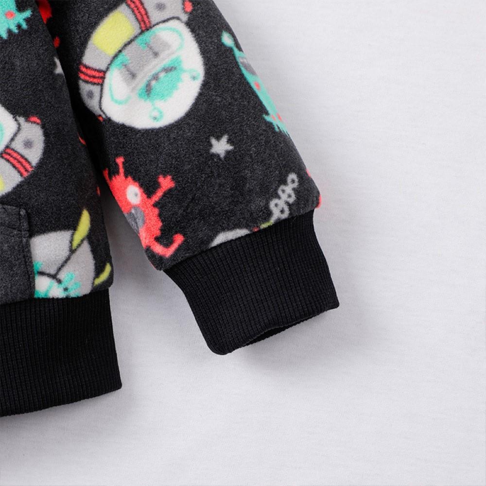 Toddler Boys Cartoon Printed Hooded Long Sleeve Outwear Boy Clothing Wholesale - PrettyKid