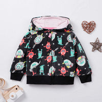 Toddler Boys Cartoon Printed Hooded Long Sleeve Outwear Boy Clothing Wholesale - PrettyKid