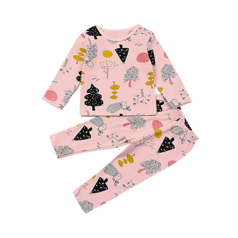Toddler Boys Cartoon Tree Printed Top & Pants Boys Wholesale Clothes - PrettyKid