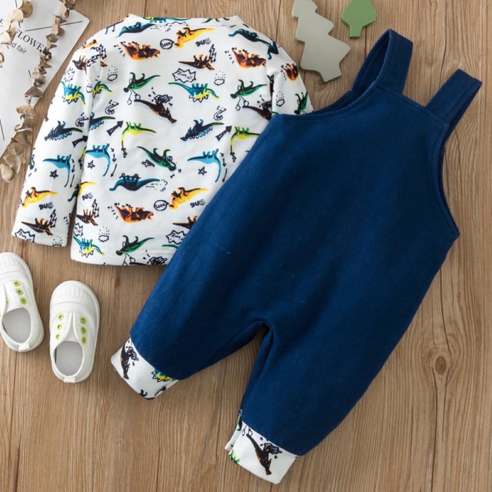 Toddler Boys Dinosaur Long Sleeve Top & Pants Boy Wholesale Clothing - PrettyKid