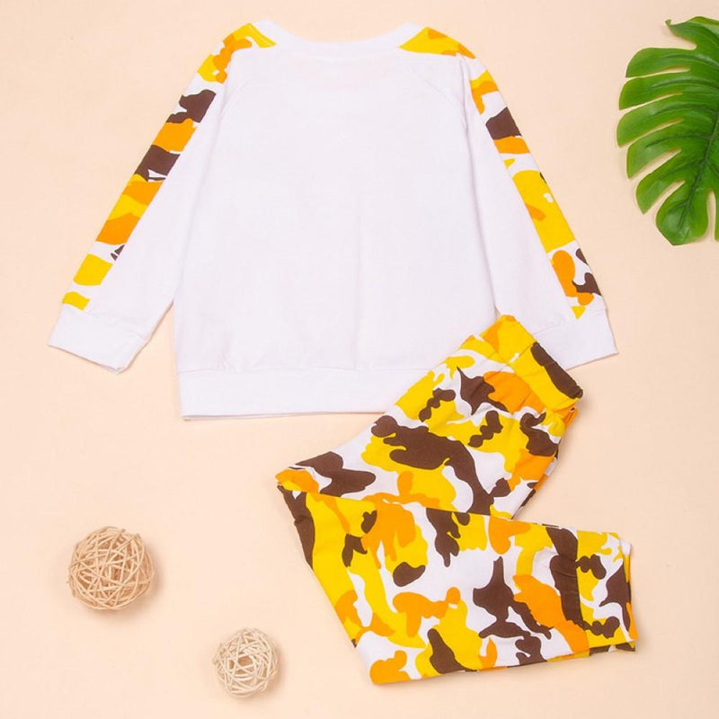 Toddler Boys Letter Printed Long Slever top & Pants Boy Wholesale Clothing - PrettyKid