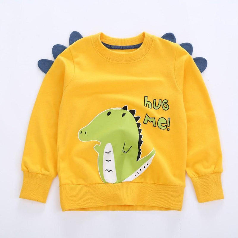 Toddler Boys Long Sleeve Dinosaur Printed T-Shirt Boys Wholesale Clothes - PrettyKid