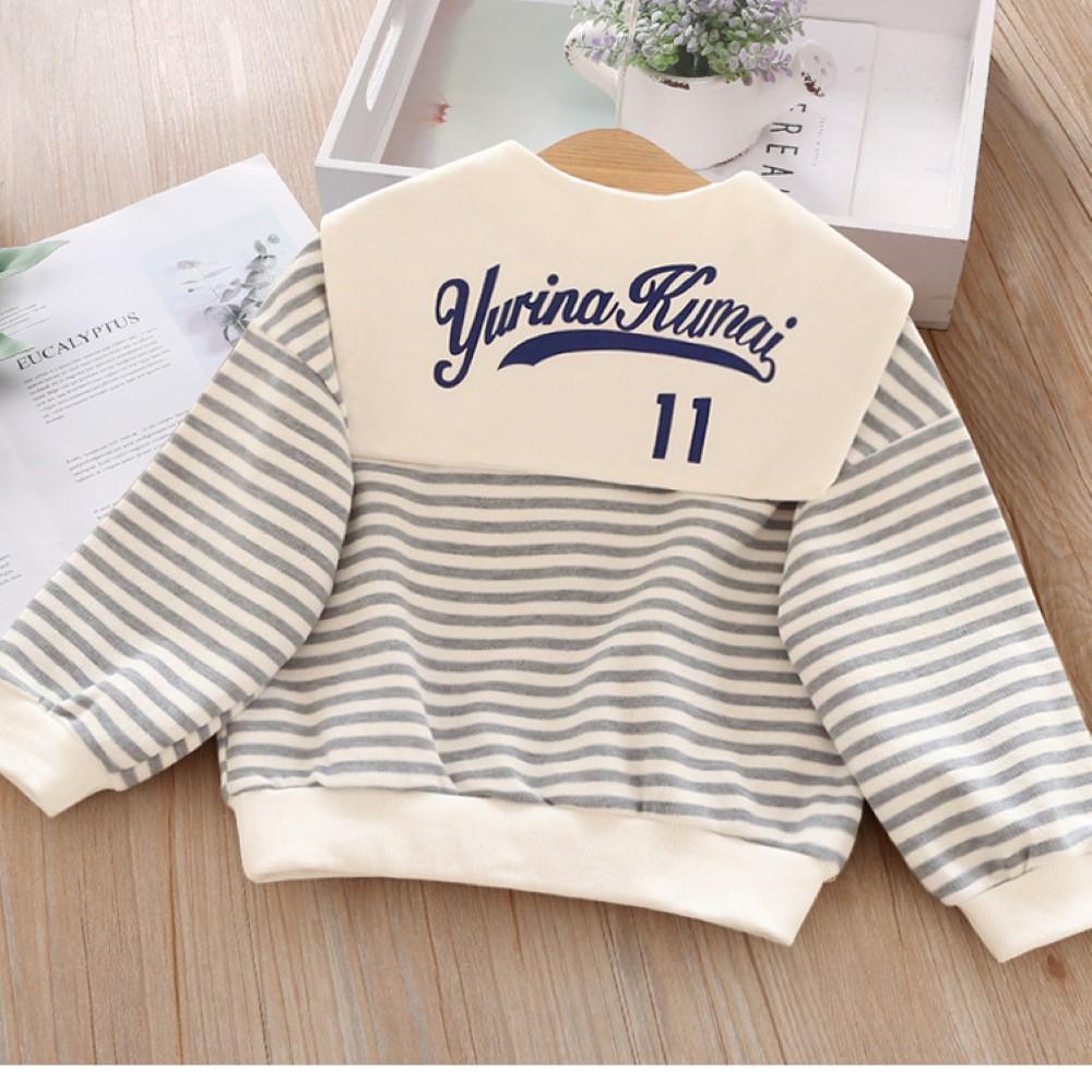 Toddler Boys Striped Printed Long Sleeve Top Wholesale Boys Clothes - PrettyKid