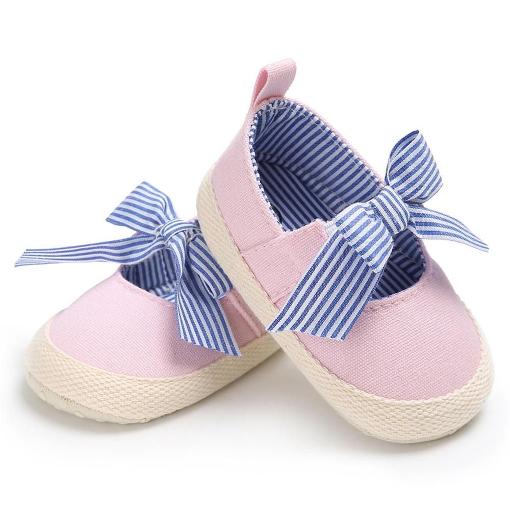 Baby Toddler Canvas Bow Decor Flats Shoes - PrettyKid