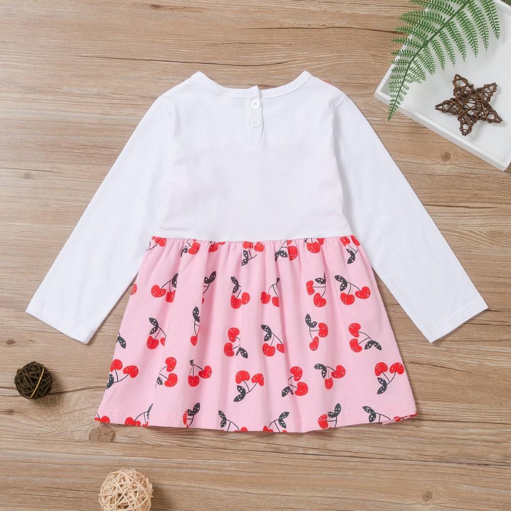 Toddler Girls Cherry Printed Dress Wholesale Girl Clothing - PrettyKid