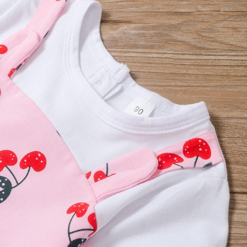 Toddler Girls Cherry Printed Dress Wholesale Girl Clothing - PrettyKid