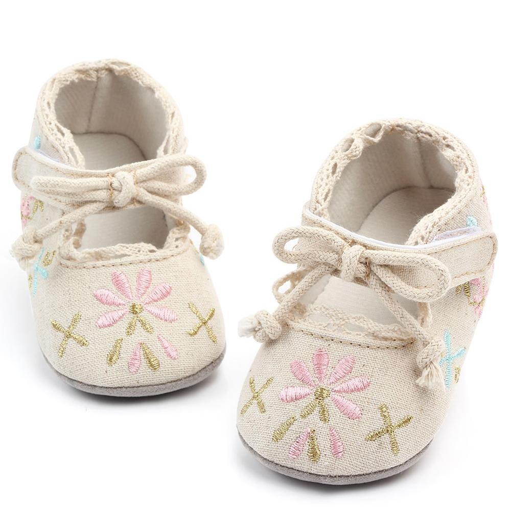 Baby Toddler Girls Embroidery Non-slip Flats - PrettyKid