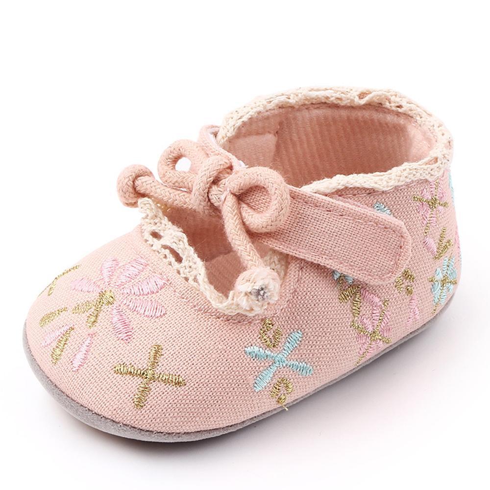 Baby Toddler Girls Embroidery Non-slip Flats - PrettyKid