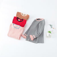 Toddler Girls Lace Color matching Cuffs Sweater Wholesale Baby Girl Clothes - PrettyKid