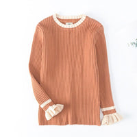 Toddler Girls Lace Color matching Cuffs Sweater Wholesale Baby Girl Clothes - PrettyKid