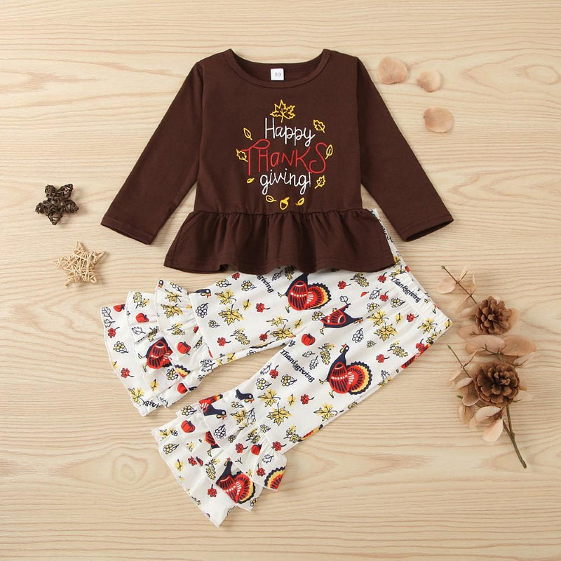 Toddler Girls Letter Printed Top & Pants Wholesale Girl Clothing - PrettyKid