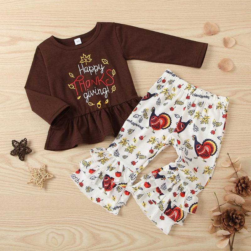 Toddler Girls Letter Printed Top & Pants Wholesale Girl Clothing - PrettyKid