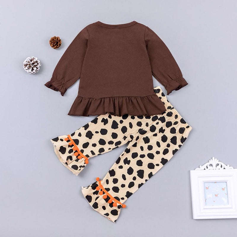 Toddler Girls Little Bird Printed Top & Pants Baby Girl Clothes Wholesale - PrettyKid
