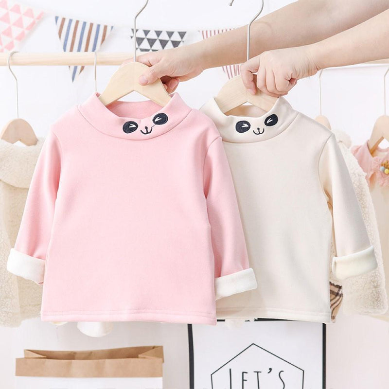 Toddler Girls Long Sleeve High Collar T-Shirts Wholesale Little Girls Clothes - PrettyKid