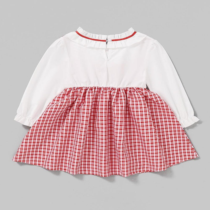 Toddler Girls Long Sleeve Plaid Dress Girls Wholesale Dresses - PrettyKid