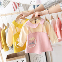 Toddler Girls Long Sleeve Stitching Dress Girls Clothing Wholesale - PrettyKid