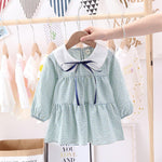 Toddler Girls Plaid Lapel Dress Girls Dress Wholesale - PrettyKid
