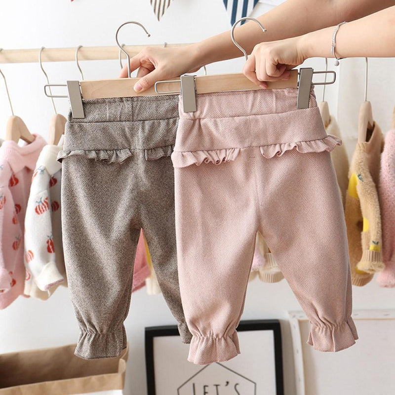 Toddler Girls Solid Color Bow Decor Pants Girls Clothing Wholesalers - PrettyKid