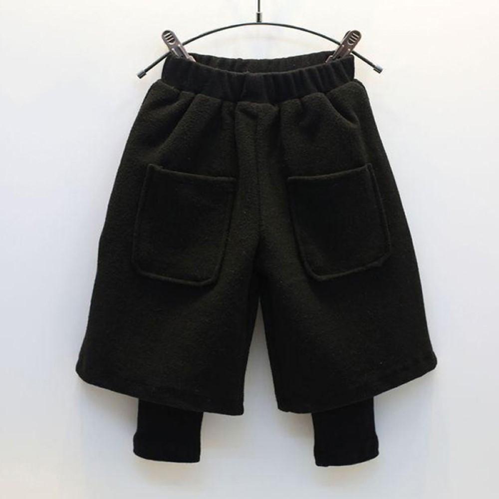 Toddler Girls Solid Color Plus Velvet Pants Girls Clothes Wholesale - PrettyKid