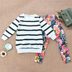 Toddler Girls Striped Long Sleeve Top & Pants Baby Girl Wholesale - PrettyKid