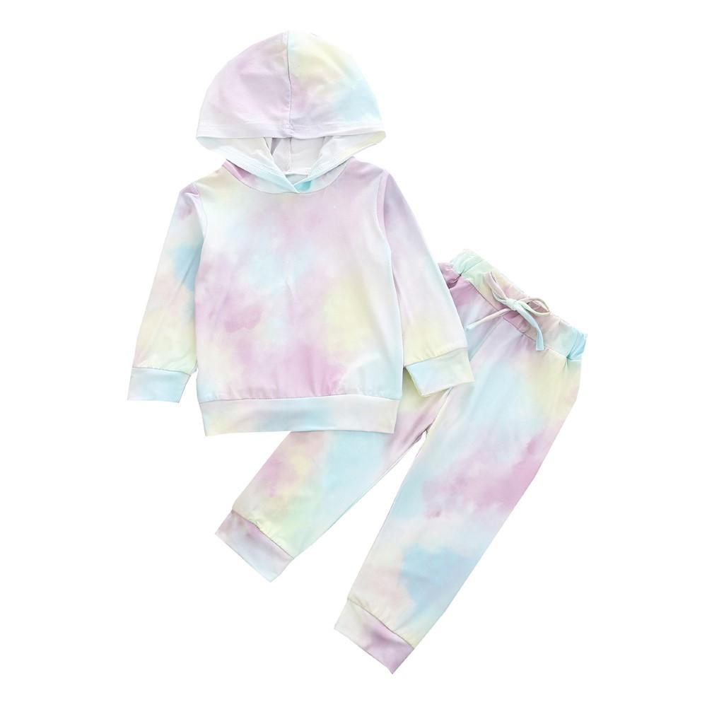 Toddler Girls Tie Dye Long Sleeve Top & Pants Wholesale Baby Girl Clothes - PrettyKid