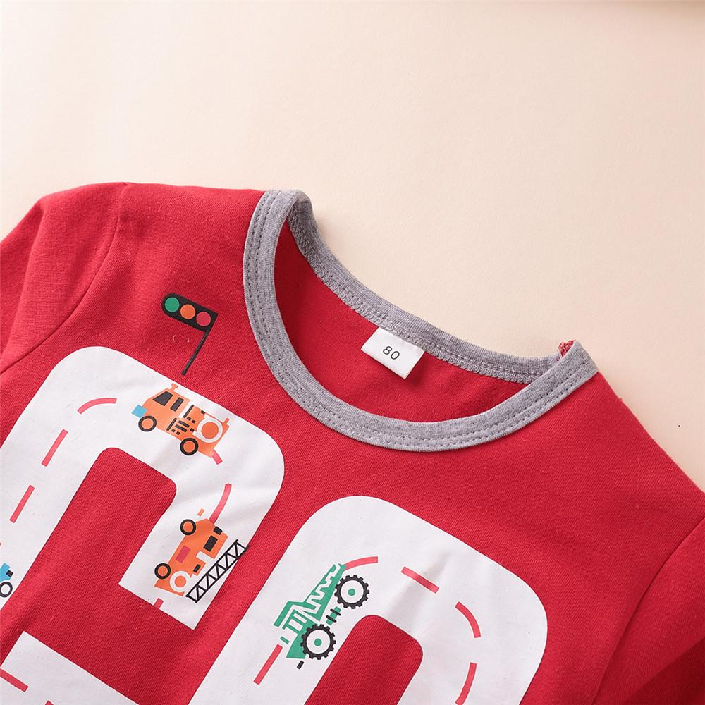 Boys Traffic Road Printed Long Sleeve Casual Tops - PrettyKid