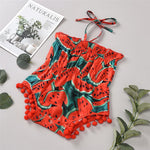 Baby Girls Tube Top Watermelon Lace Up Romper Cheap Baby Clothes Online Wholesale - PrettyKid