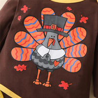 Baby Unisex Turkey Striped Printed 3 Pieces Baby Clothing Cheap Wholesale - PrettyKid