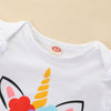 Baby Girls Unicorn Cartoon Printed Short Sleeve Romper Baby clothes Cheap Wholesale - PrettyKid