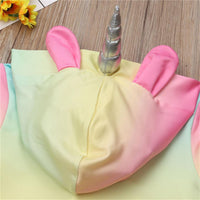 Baby Unicorn Gradient Long Sleeve Hooded Tie Dye Rompers - PrettyKid
