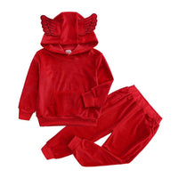 Unisex Angel Wings Golden Velvet Top & Pants Wholesale Boys Boutique Clothing - PrettyKid