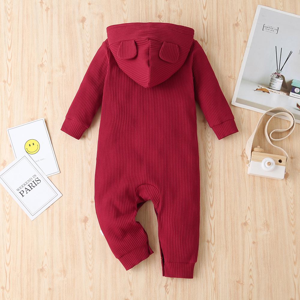Unisex Baby Hooded Long Sleeve Cute Casual Romper Baby Wholesale Clothes - PrettyKid