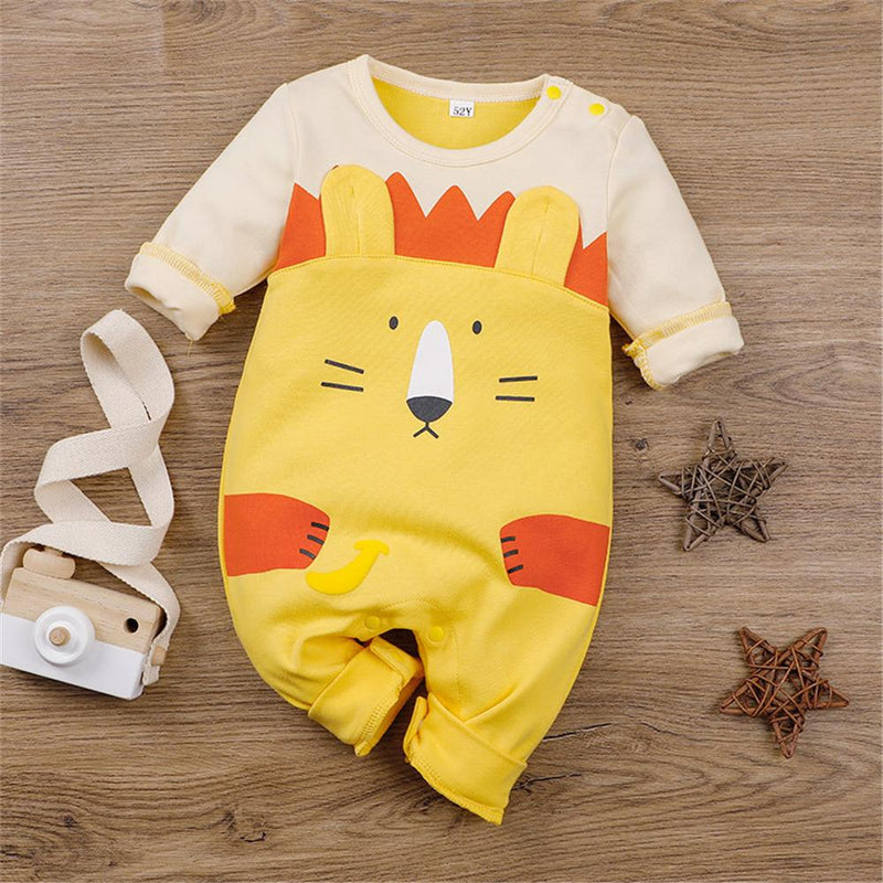 Baby Unisex Cartoon Animal Cute Long Sleeve Romper Baby Wholesale Clothes - PrettyKid