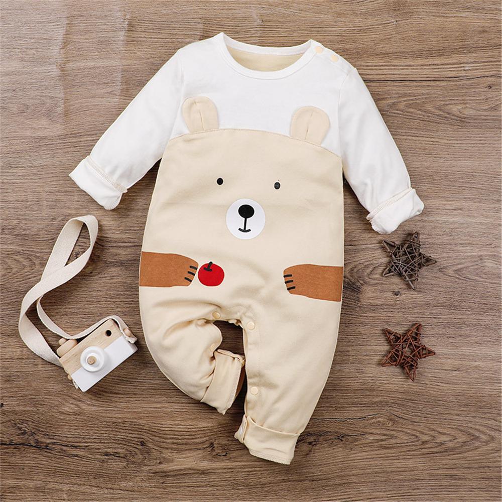 Baby Unisex Cartoon Animal Cute Long Sleeve Romper Baby Wholesale Clothes - PrettyKid