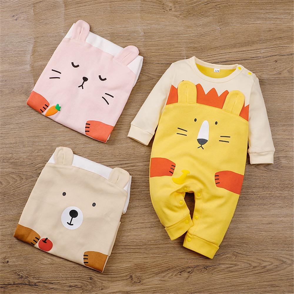 Baby Unisex Cartoon Animal Cute Long Sleeve Romper Baby Wholesale Clothes - PrettyKid